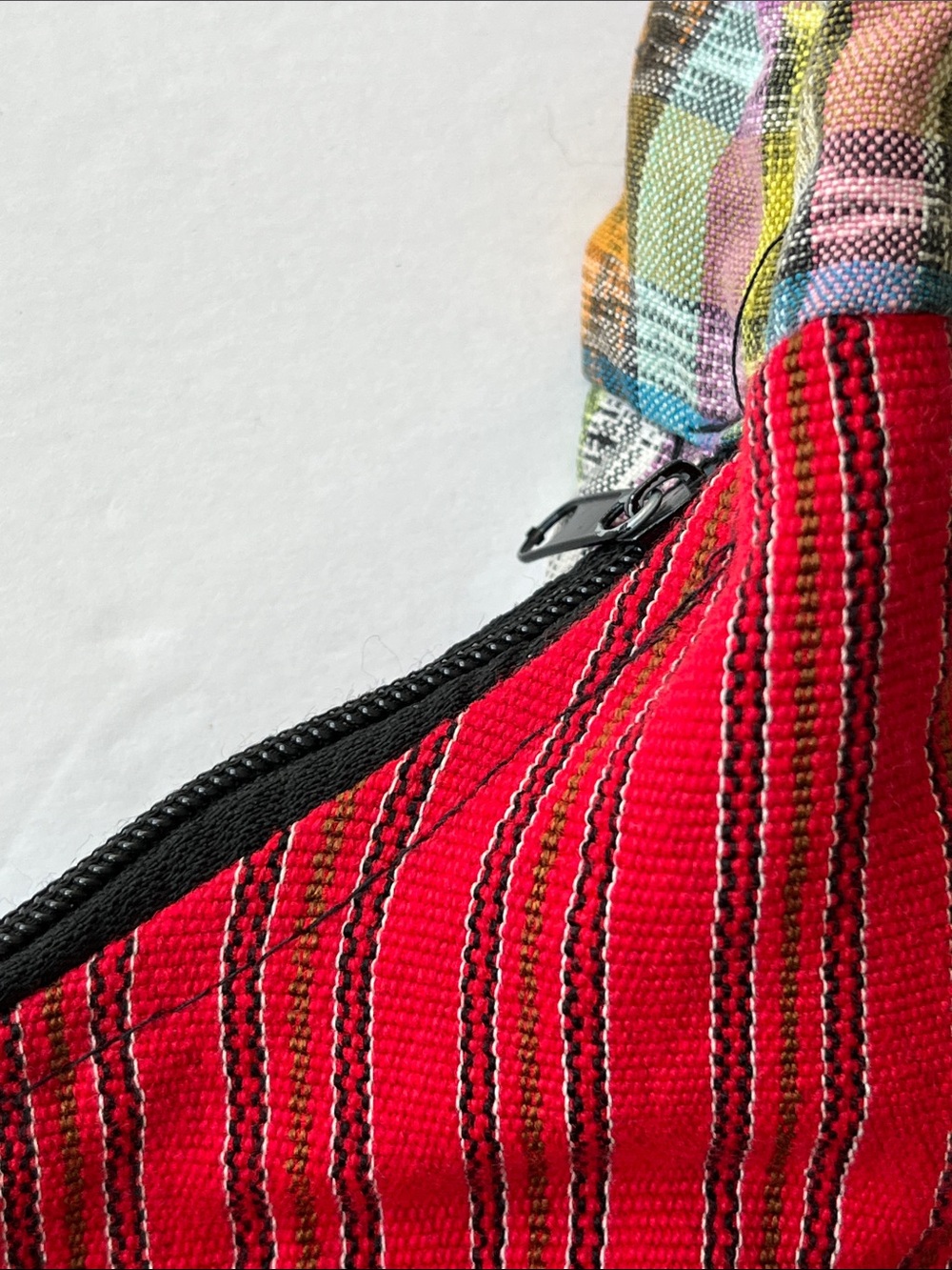 Handcrafted Embroidered Crossbody Bag Zip Closure Pocket Boho Padded Strap - Picture 8 of 15